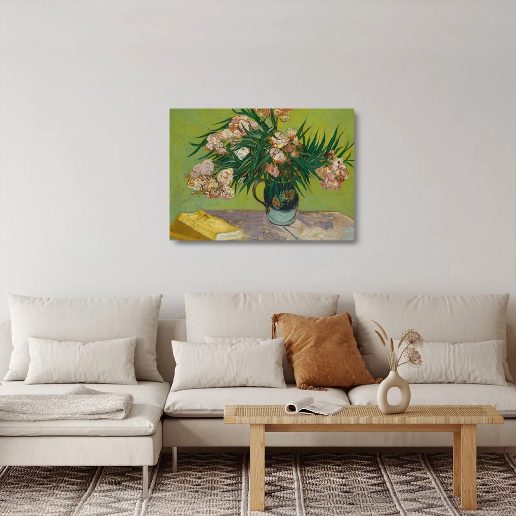 Sklenený obraz - Vincent van Gogh, Oleanders, reprodukcia (70x50 cm)