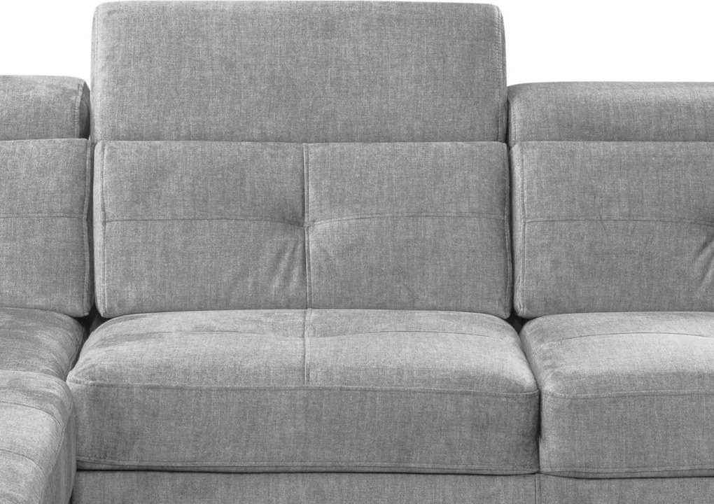 Rohová sedacia súprava Sergio, svetlo šedá látka, ľavý roh