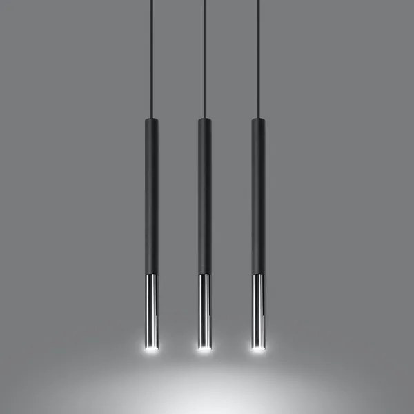 Sollux SL.0886 - Luster na lanku MOSAIC 3xG9/12W/230V čierna/chróm