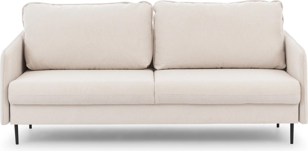 Pohovka s funkciou spania Movani - béžová pletenina Loft 01 / čierne nohy