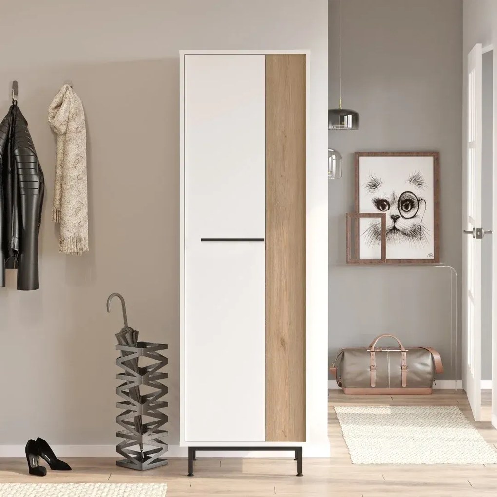 Vysoký botník Houseland Artego biely/dub Castello