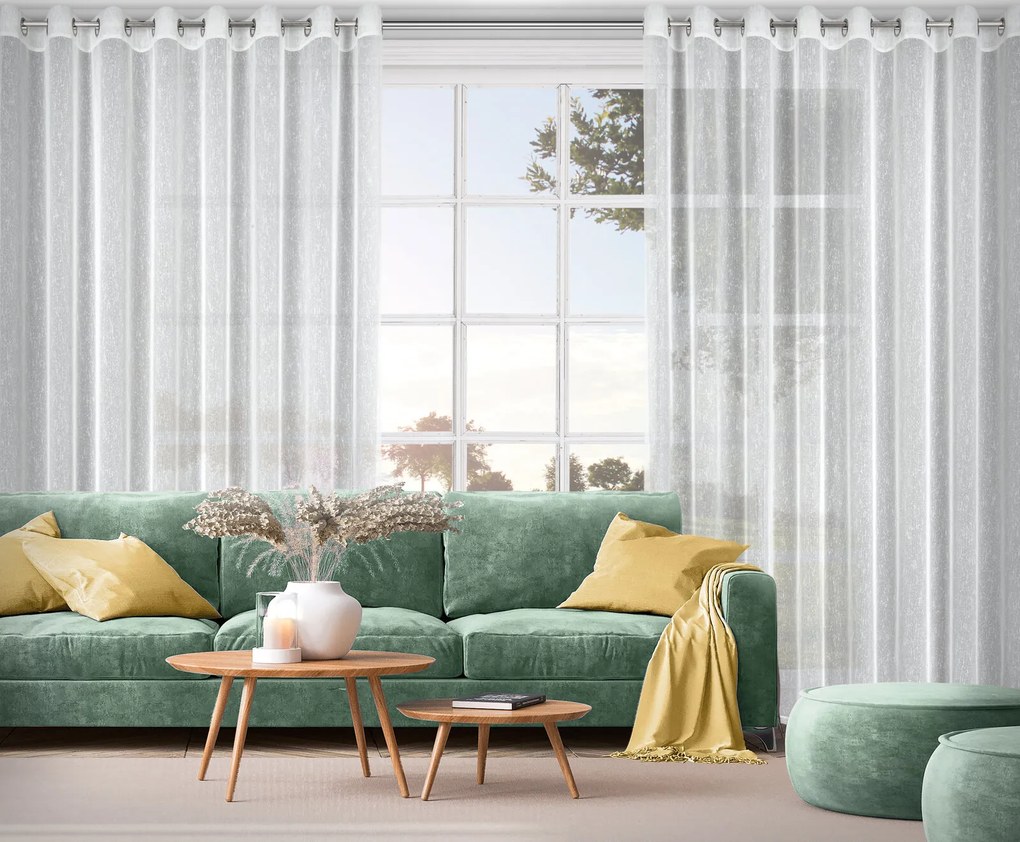 ZÁCLONA NA KRÚŽKOCH KELLY 300X250 CM BIELA