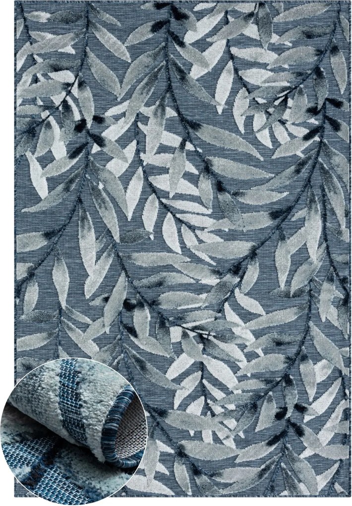 My Flair, Kusový koberec Hazel blau – na von aj na doma, 160x230, modrá, chodba / predsieň