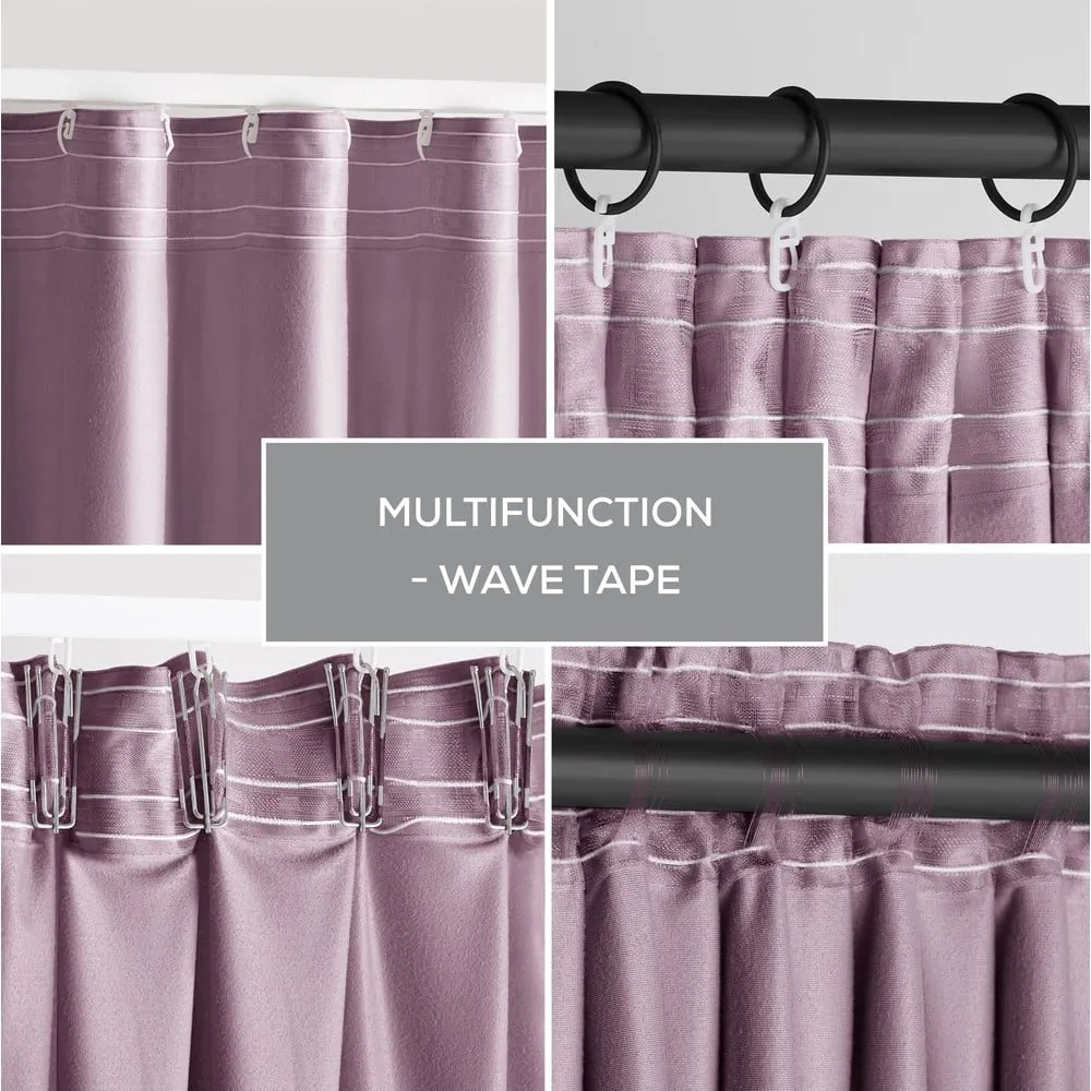 Svetloružový zamatový dimout záves 140x270 cm Pleat – Restilo