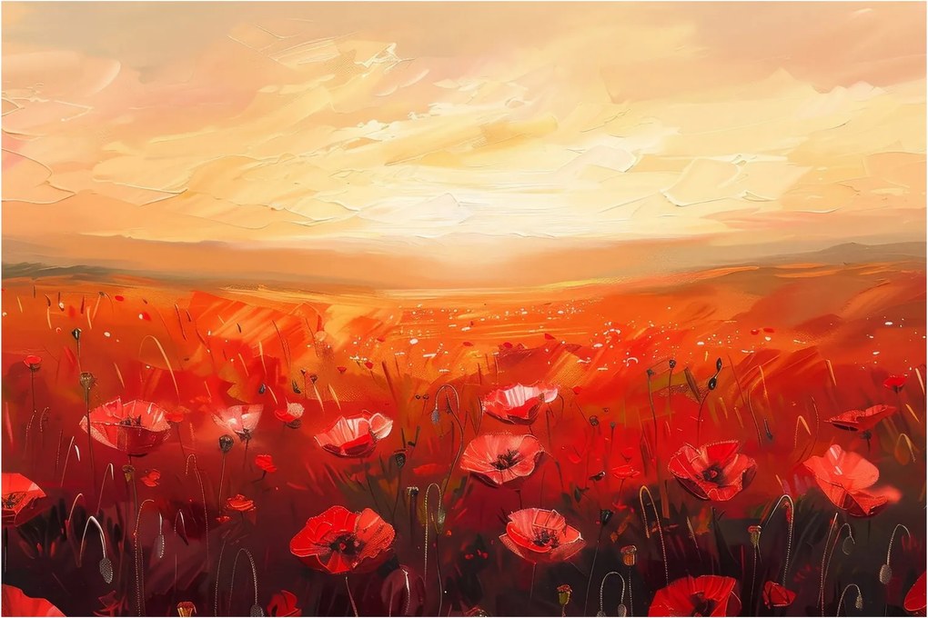 Obraz - Pole vlčích makov (90x60 cm)