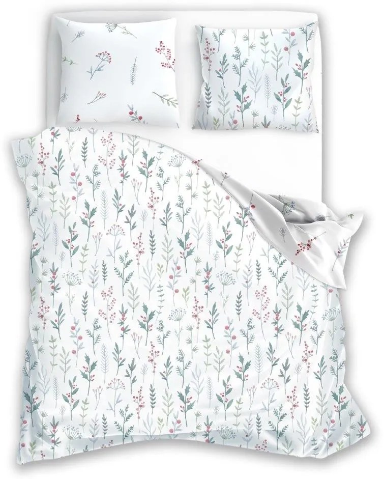 Bavlněné povlečení Primavera 002 160x200 cm + 2x 70x80 cm bílé/vícebarevné