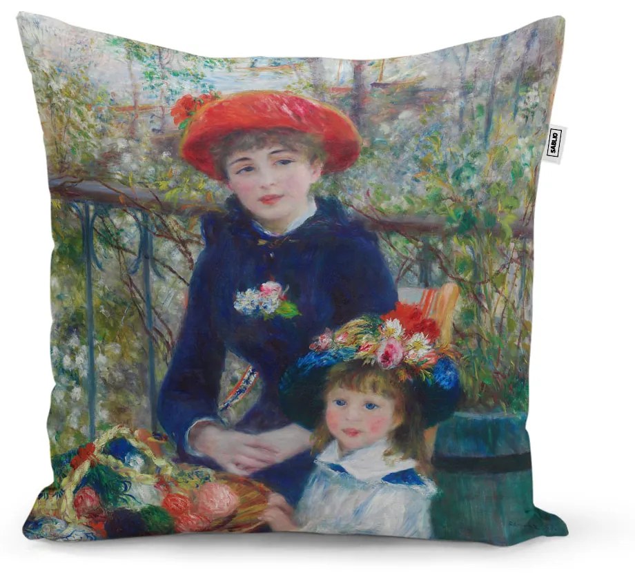 Sablio Vankúš Dve sestry (Na terase) - Pierre-Auguste Renoir - 40x40 cm