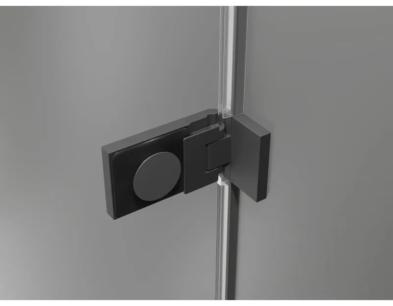 Mexen Lunar-F L, 1-krídlový sprchový kút so skladacími dverami, ľavý, 100 x 100 cm, 8mm číre sklo, grafitový profil, 836L-100-100-95-00-L