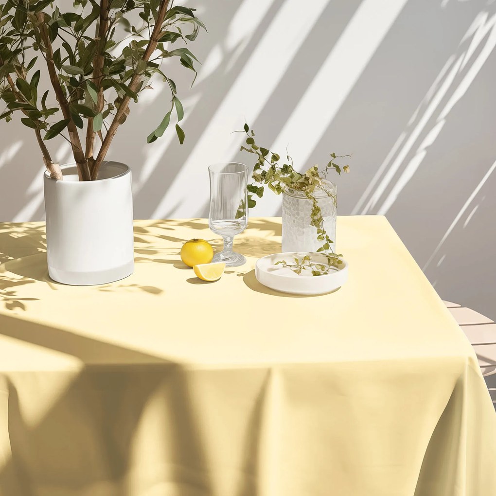 Goldea hranatý obrus 100% bavlnené plátno - banánový 140 x 220 cm
