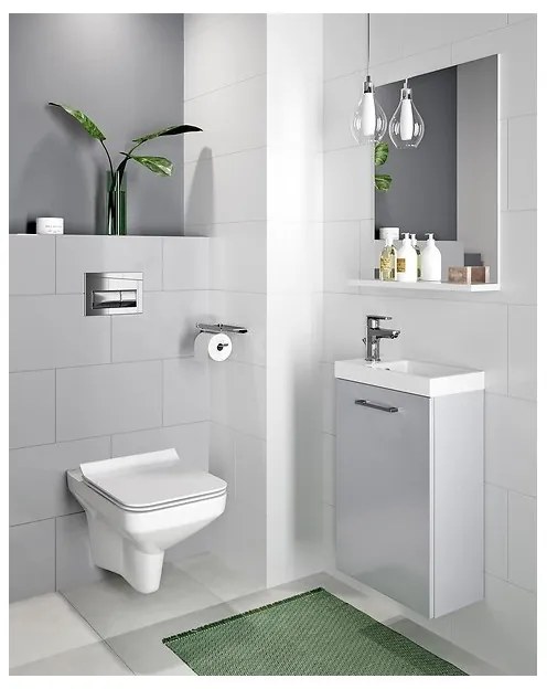 Cersanit Lara Como, závesná skrinka + keramické umývadlo 40cm, biela lesklá, S801-187