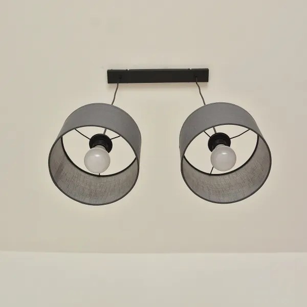 Závesný luster na lanku ALBA 2xE27/15W/230V sivý