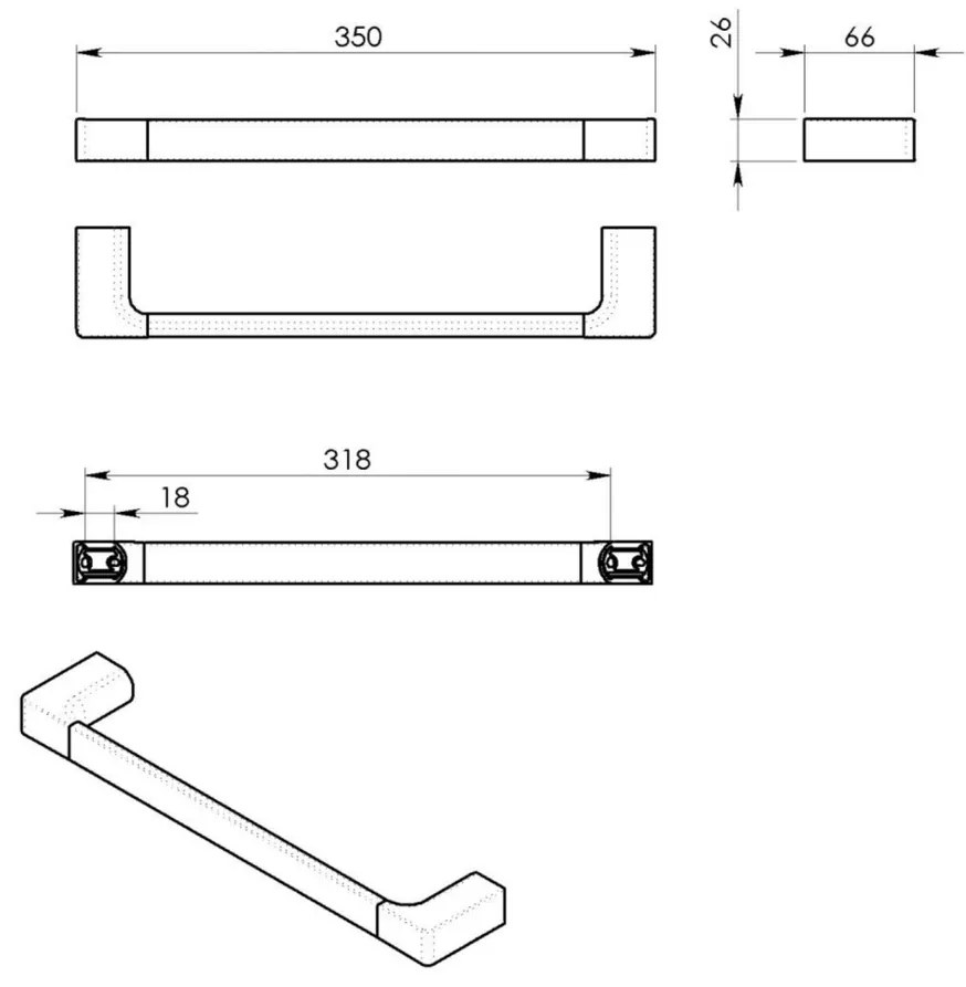GEDY PI213587 Pirenei držiak uterákov 35 x 6,6 cm, zlatá