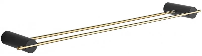 Mexen príslušenstvo, Aron dvojitý držiak na uterák, čierna/zlatá, 7088125-57