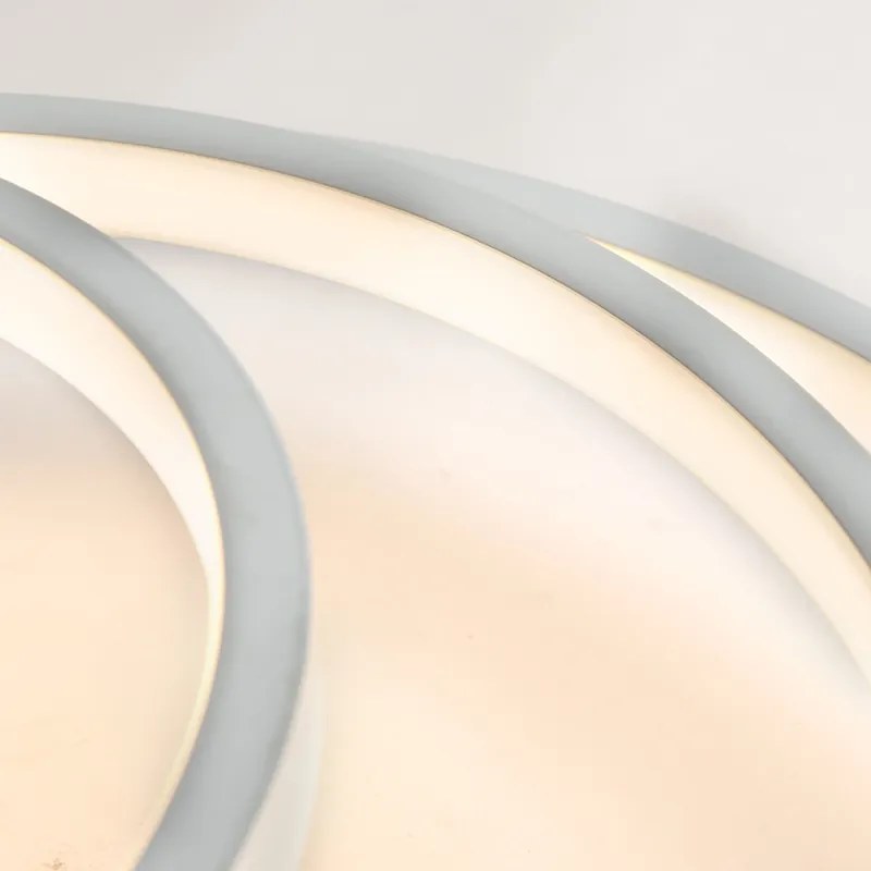 Moderné stropné svietidlo biele vrátane LED a stmievača - Rondas