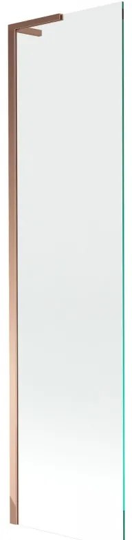Mexen Next L, 1-krídlová vaňová zástena 50 x 150 cm, 6mm číre sklo, ružové zlato profil, 895-050-000-03-00-60