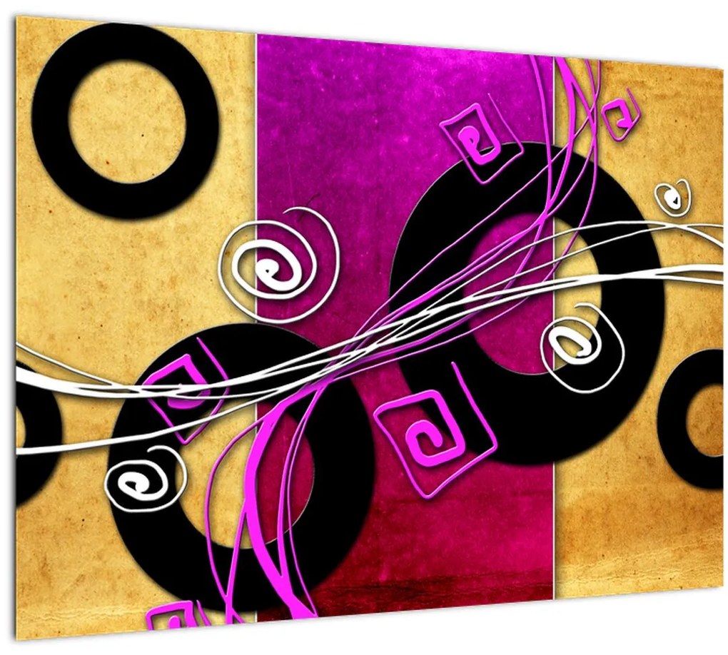 Sklenený obraz abstrakcie (70x50 cm)