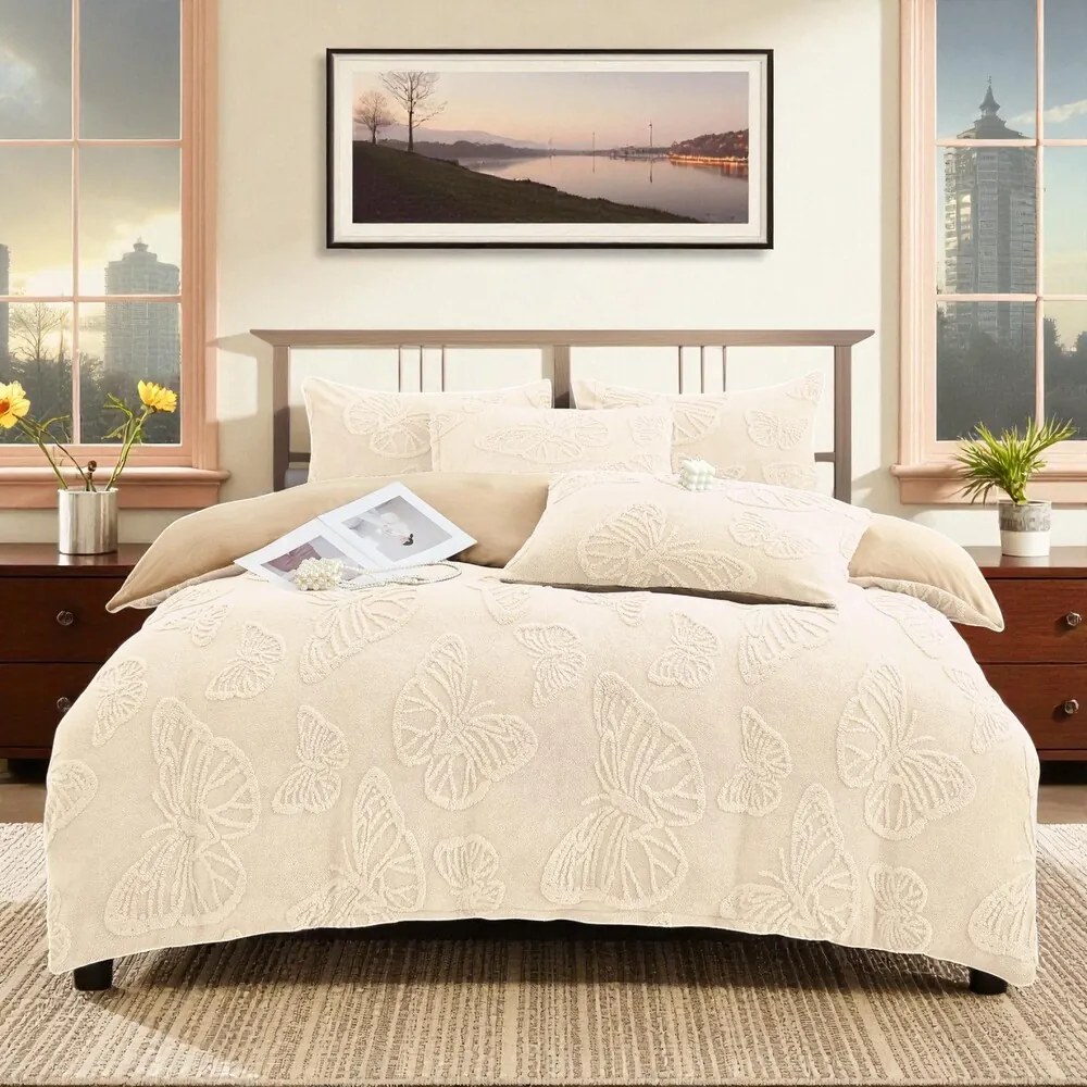 Jemné mikroplyš obliečky Homa EXCLUSIVE ECRU 7-dielna sada 140x200 cm