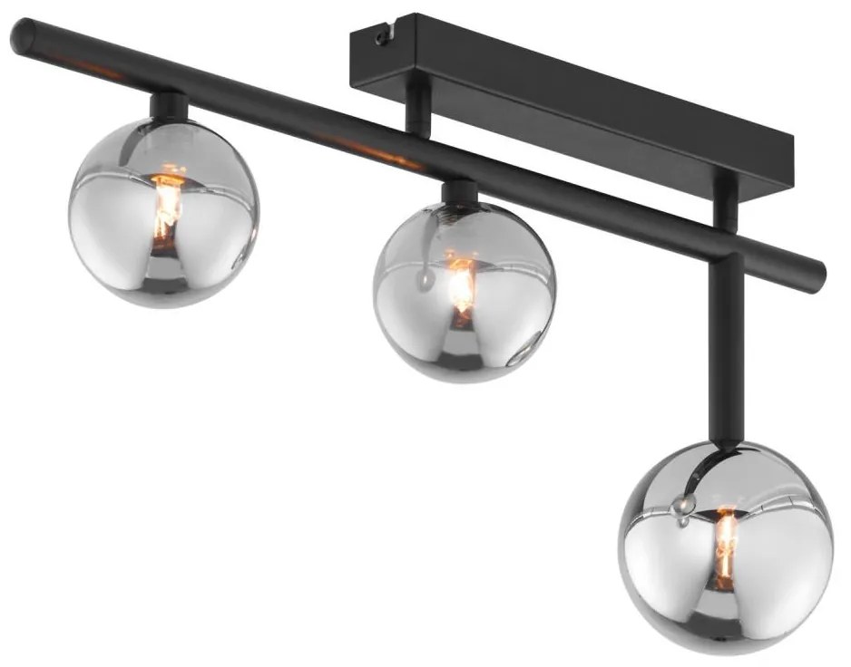 Jupiter 1907 - Prisadený luster NEPTUN 3xG9/14W/230V čierna/dymovo-sivá