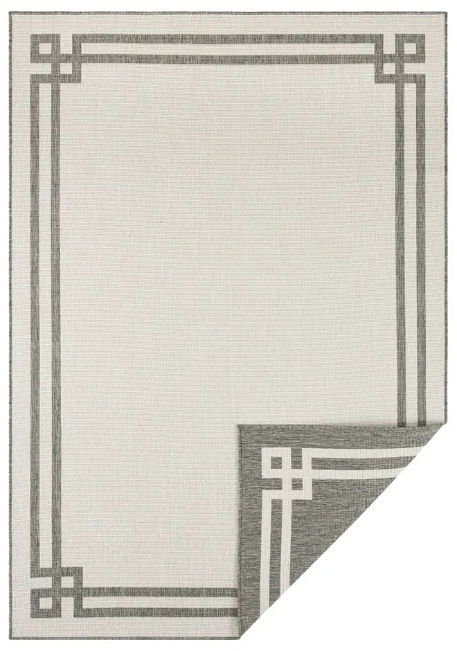 Sivo-krémový vonkajší koberec Bougari Manito, 80 x 150 cm