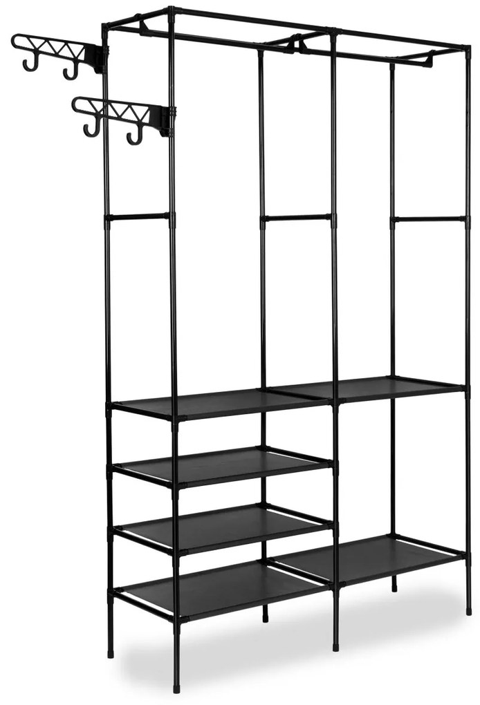 Otvorená šatníková skriňa AMELIA 107 cm čierna