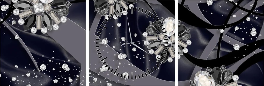 Obraz - Diamanty v priestore (s hodinami) (90x30 cm)