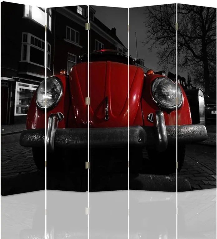 CARO Paraván - Red Humpback | päťdielny | obojstranný 180x150 cm