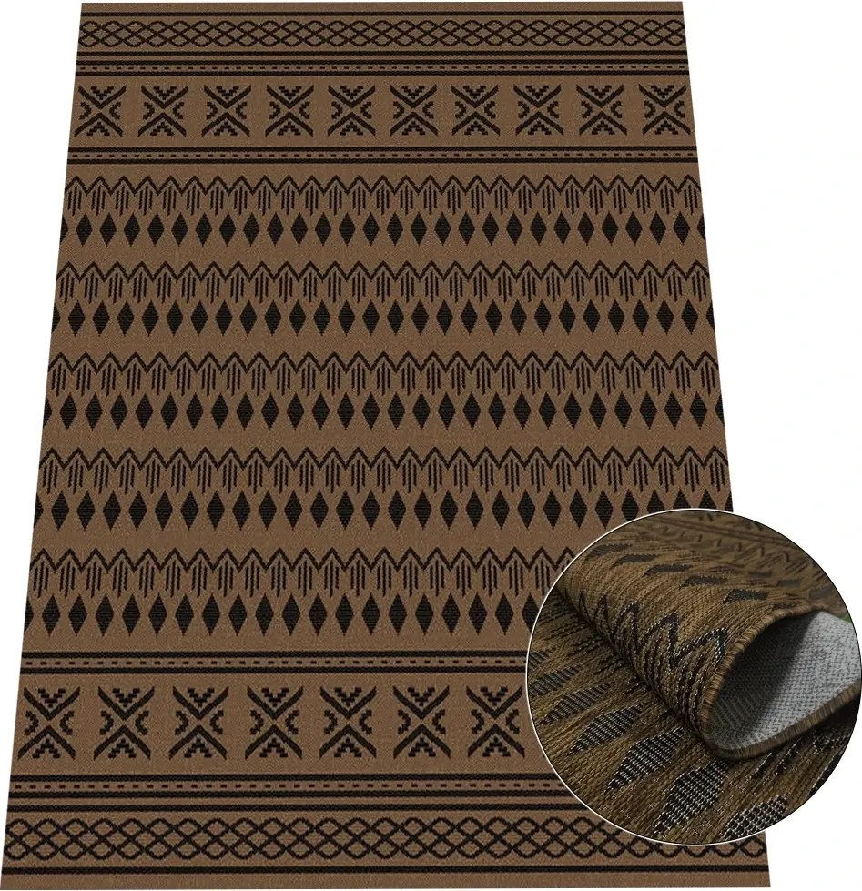 BE Koberec Eqos 0002 BROWN – hnedý obdĺžnikový Rozmer: 140x190 cm