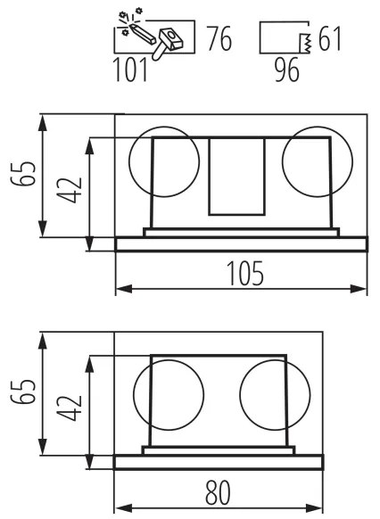 Kanlux 33694 - LED Vstavané svietidlo GLASI LED/3W/230V 4000K IP44 čierna