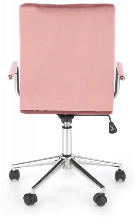 Detská stolička na kolieskach GONZO 4 — látka, ružová