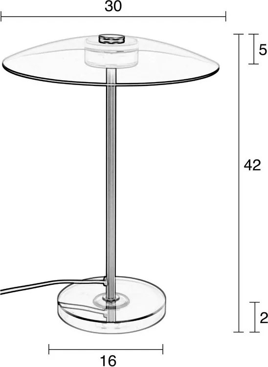 Sivá/v zlatej farbe LED stmievateľná stolová lampa so skleneným tienidlom (výška 42 cm) Float – Zuiver