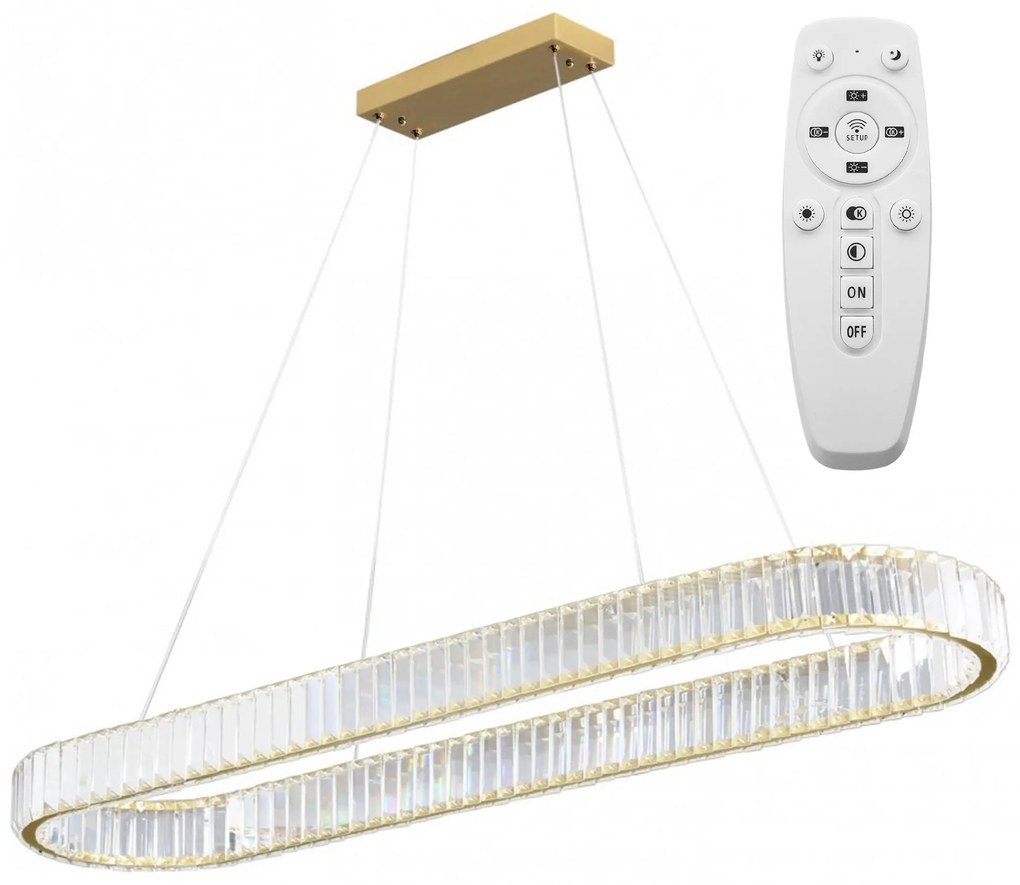 Toolight Toolight, LED stropné svietidlo 100x30 cm, 22W, APP1508-CP, zlatá matná, OSW-06971