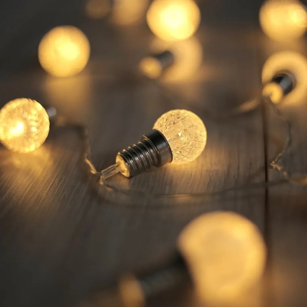 LED svetelná reťaz v tvare žiaroviek DecoKing Bulb, 20 svetielok, 2,4 m