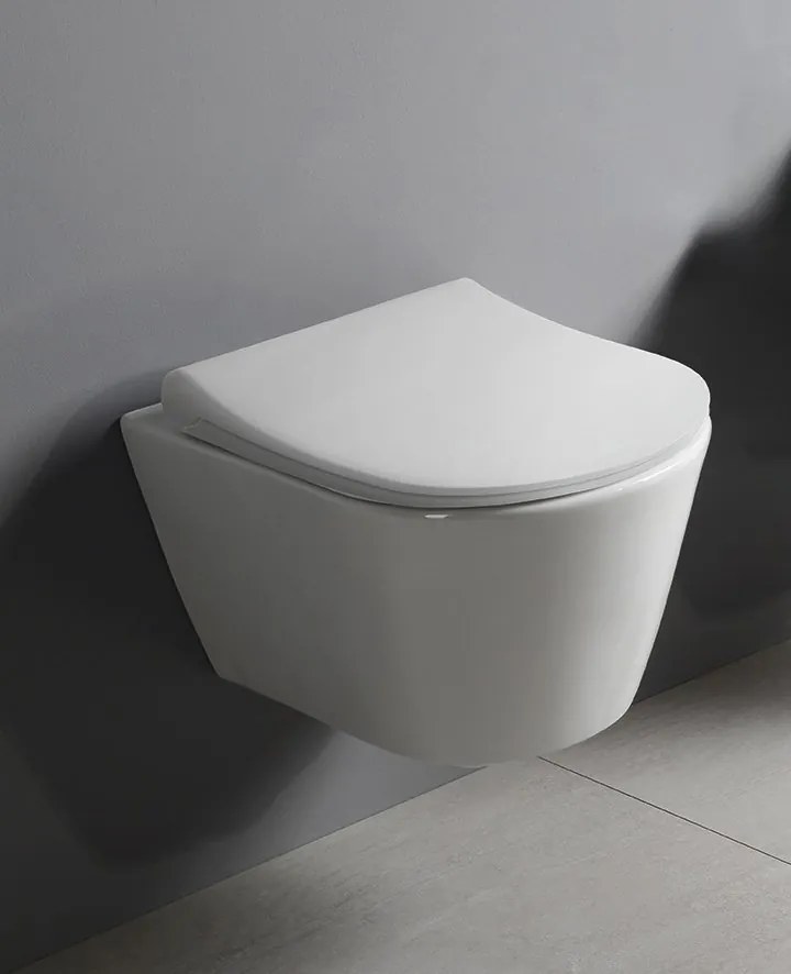 Sapho, AVVA závesná WC misa s bidet. spŕškou, Rimless, 35,5x53 cm, biela, 100312