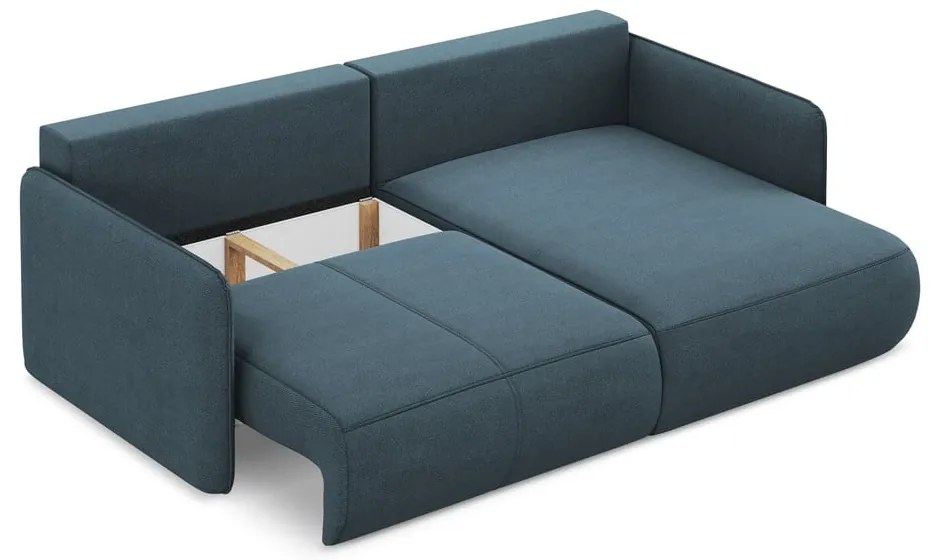 Modrá rozkladacia/s úložným priestorom rohová pohovka (pravý roh) Nanea – Makamii