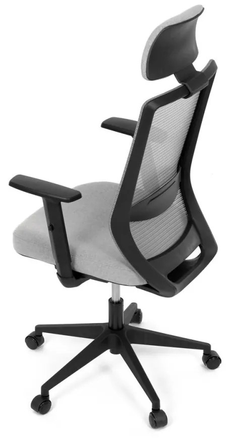 Kancelárska ergonomická stolička SENA — sieť / látka, čierna / šedá
