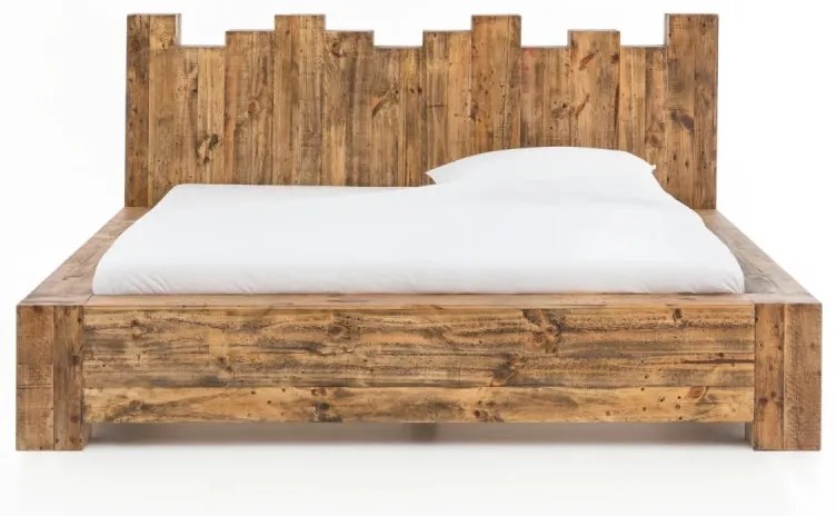 furniture-nabytek.cz - Masívna posteľ Kingsburgh z recyklovanej borovice, lakovaná, hnedá