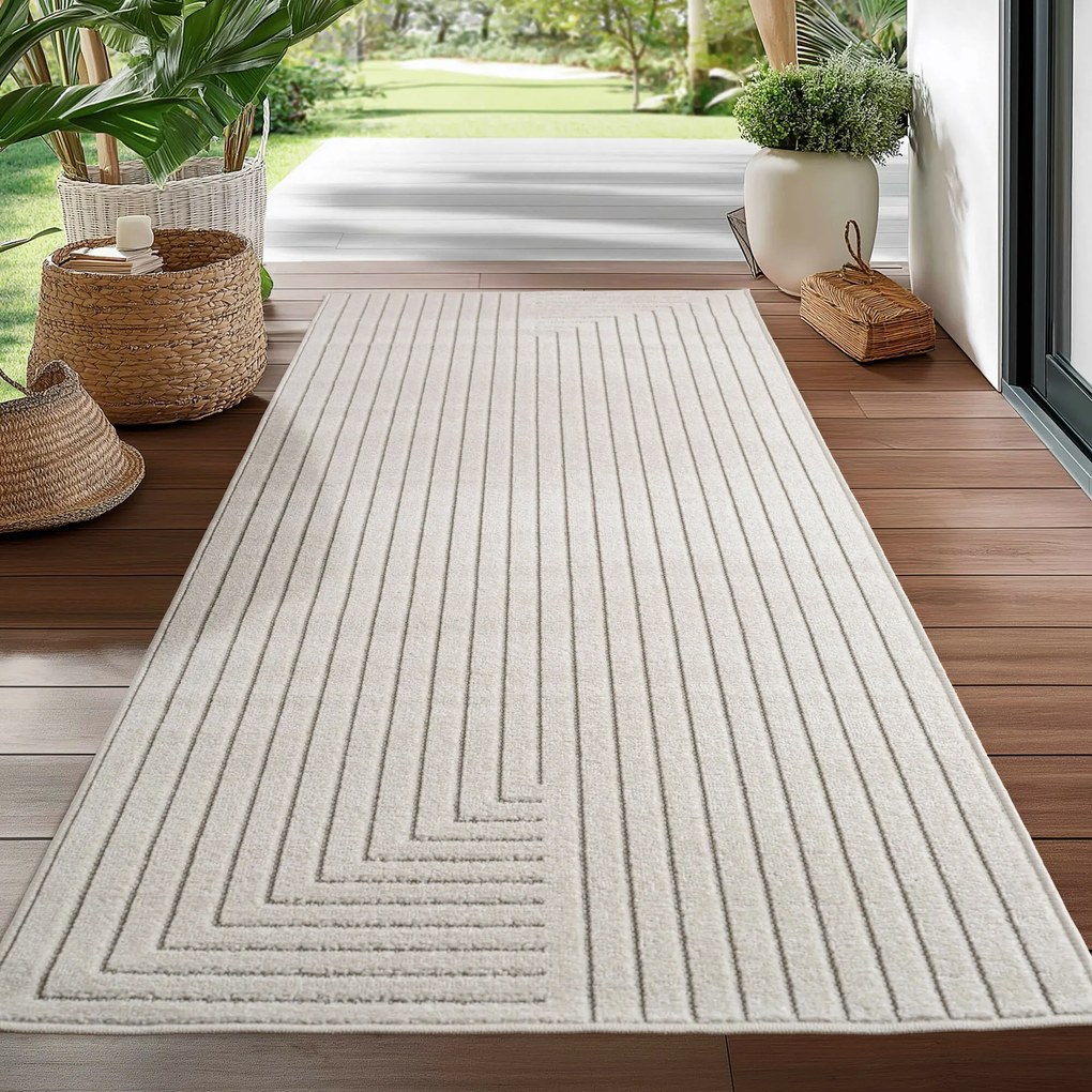 Ayyildiz, Koberec behúň Nova 1202 cream - na von aj na doma, 80x250, biela, chodba / predsieň