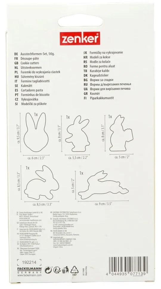 Súprava 5 veľkonočných vykrajovadiel Zenker Easter