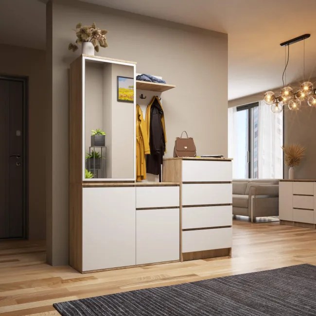 Predsieňová zostava ENTRO dub sonoma / biela
