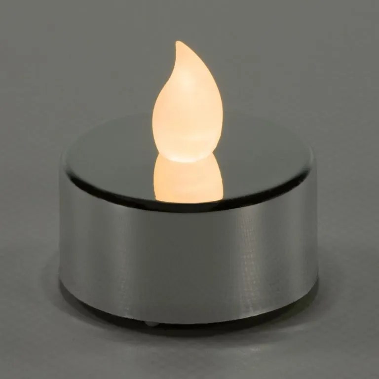 NEXOS sada LED čajových sviečok, strieborné, 4 ks