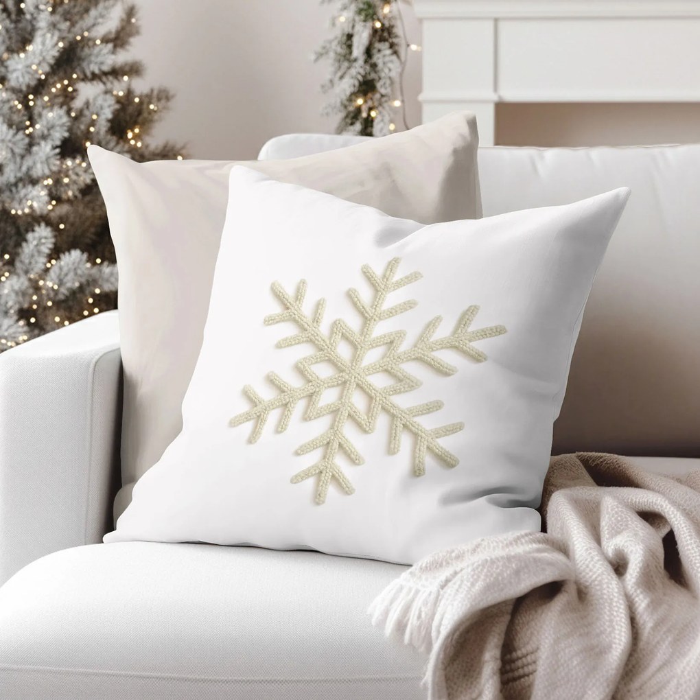 Goldea dekoračná obliečka na vankúš - snehová vločka 45 x 45 cm
