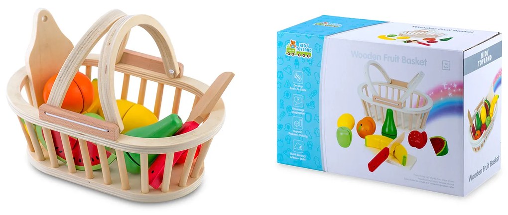 Drevený košík na krájanie ovocia 9 ks RK-870 Ricokids