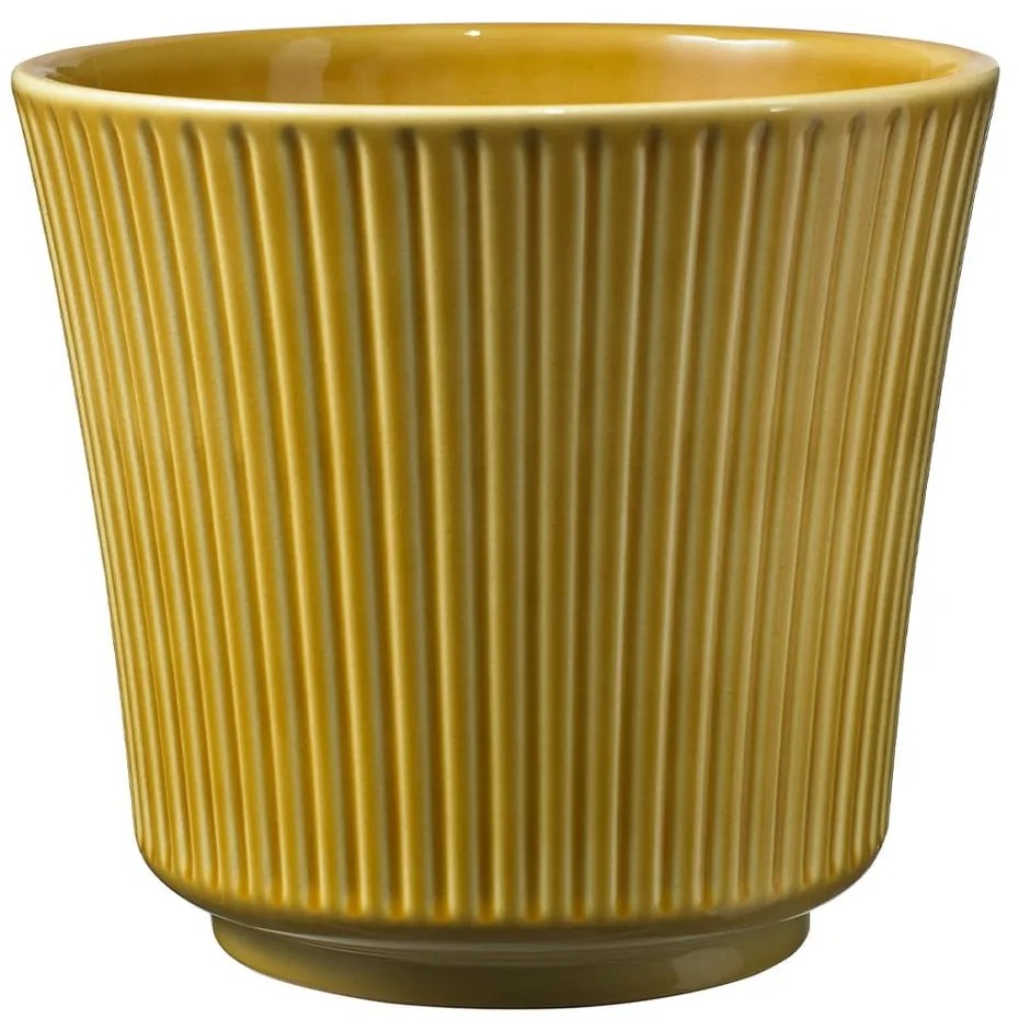 Žltý keramický kvetináč Big pots Gloss, ø 20 cm