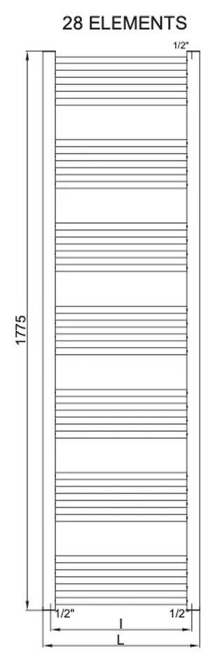 Cordivari Vima - Radiátor 1775x600 mm, chróm 3551650001319