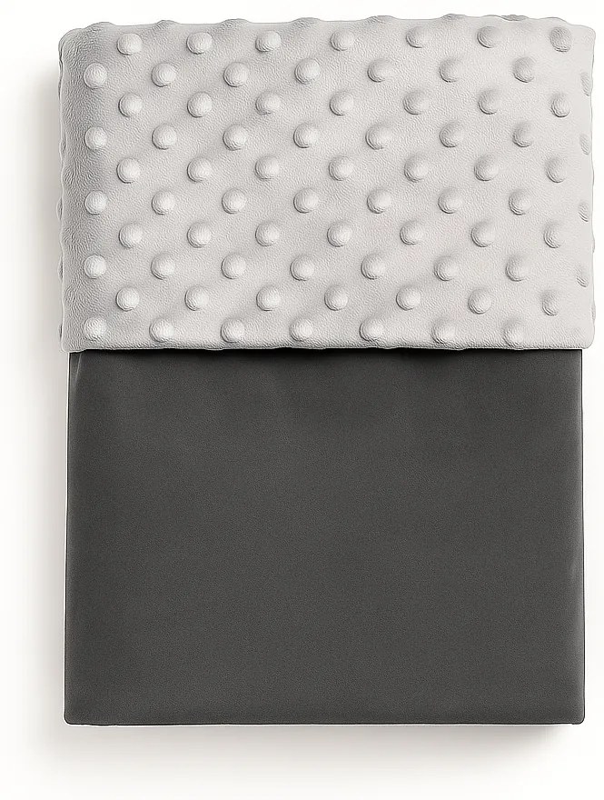 Deka Sivá/minky sivá 100x75 cm – obojstranná detská deka v neutrálnych tónoch