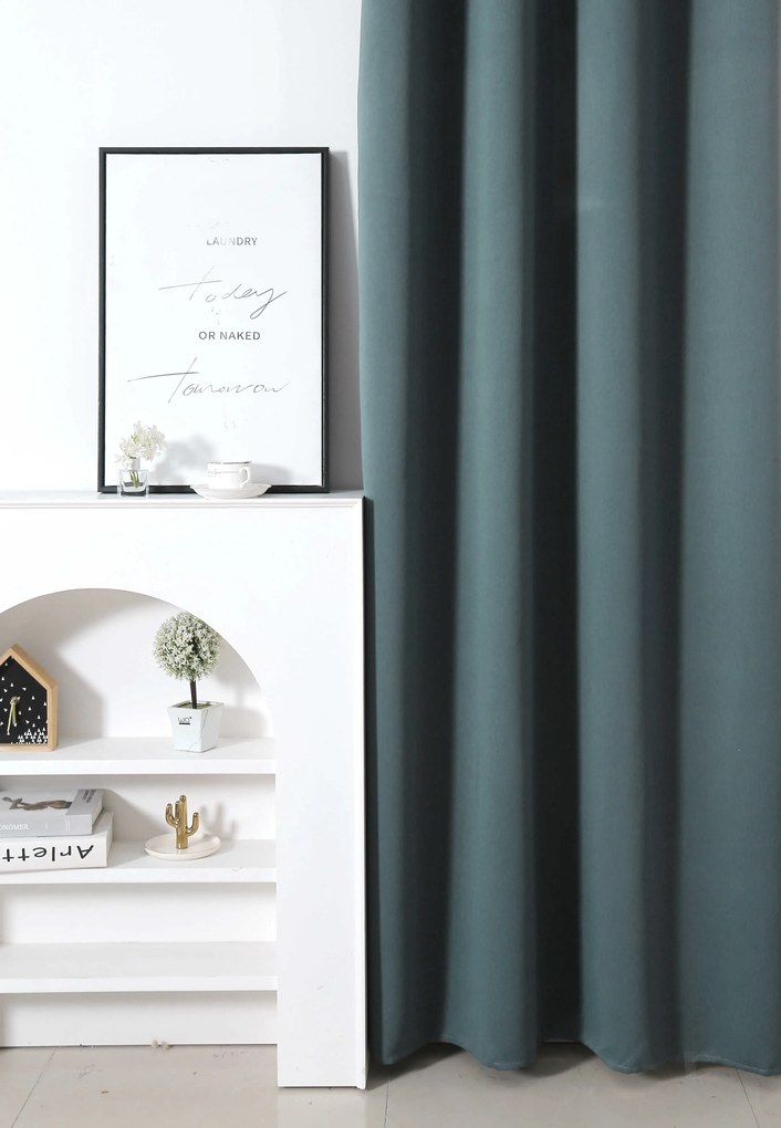 Modrozelený záves OXFORD 140x250 cm Zavesenie: Riasiaca páska