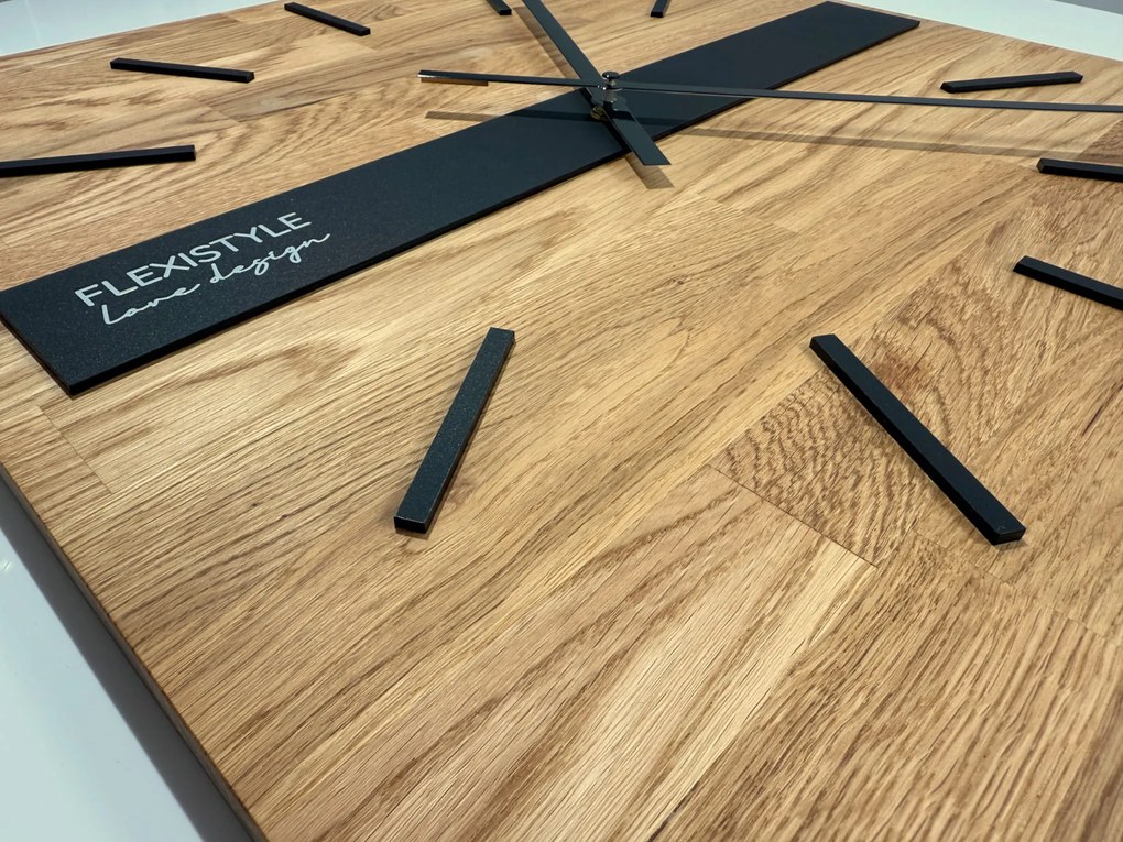 Dekorstudio Elegantné drevené hodiny DUB klasik SQ 50cm - čierne
