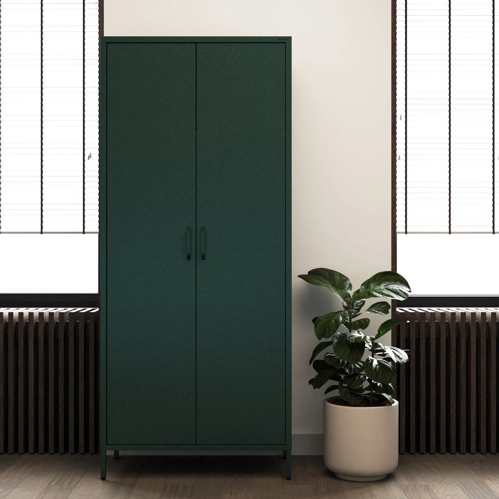 Šatníková skriňa FLAVIO, 800 x 1850 x 450 mm, Modern: fľaškovo zelená farba