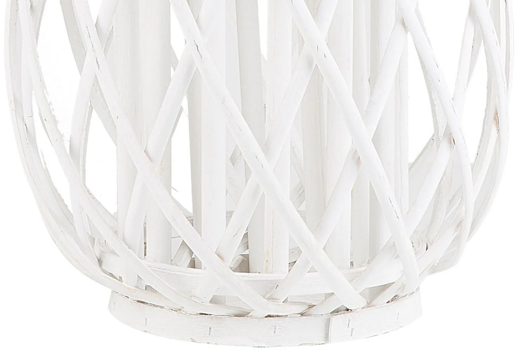 Dekoratívny lampáš 40 cm biely MAURITIUS  Beliani