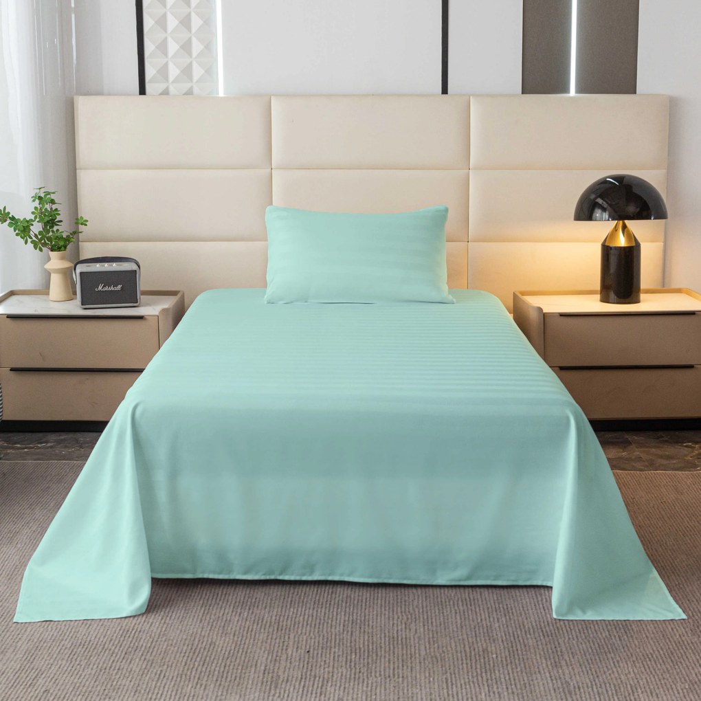 Hotelová plachta z mikrovlákna 140x240 cm a obliečka na vankúš 50x70 cm JASMINE, mentolová Typ zapínania: Hotelové vrecko